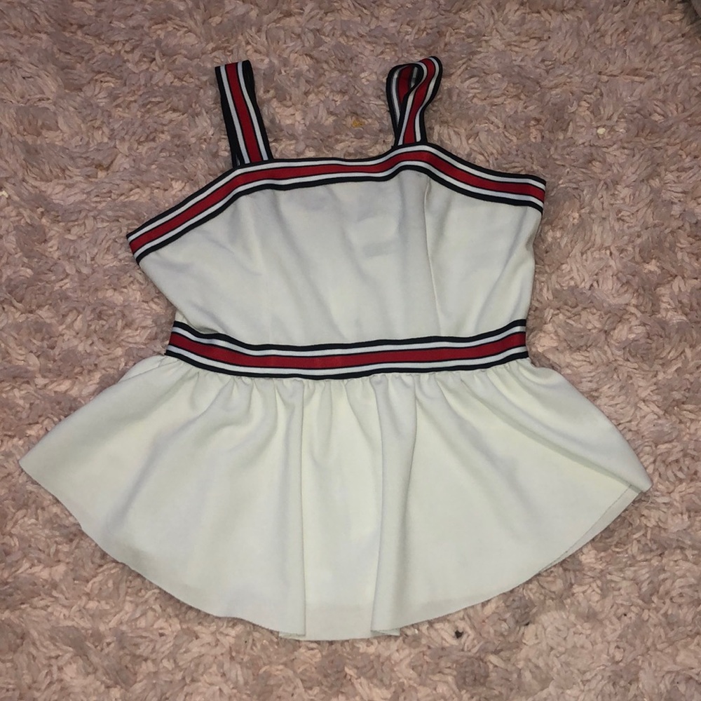 White peplum top
